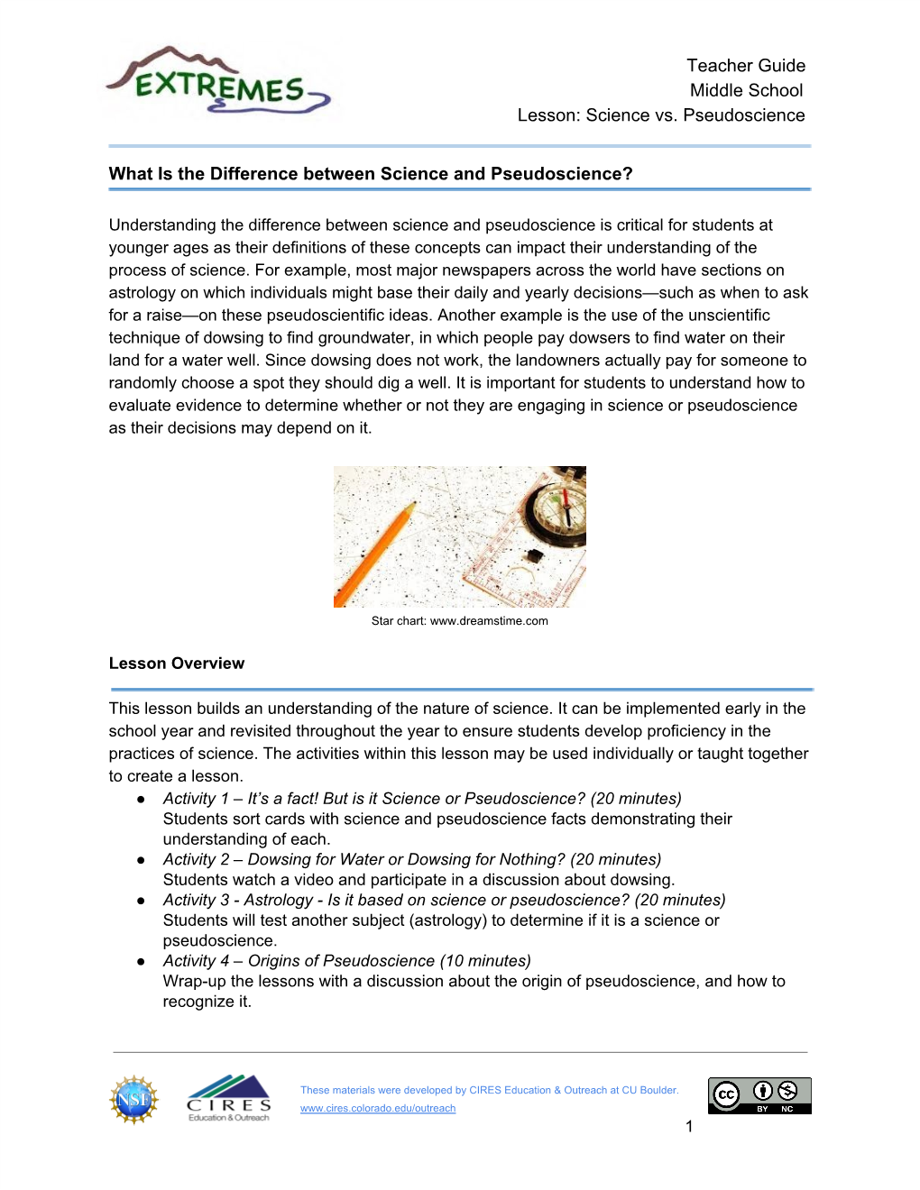 ​Teacher Guide Middle School Lesson: Science Vs. Pseudoscience