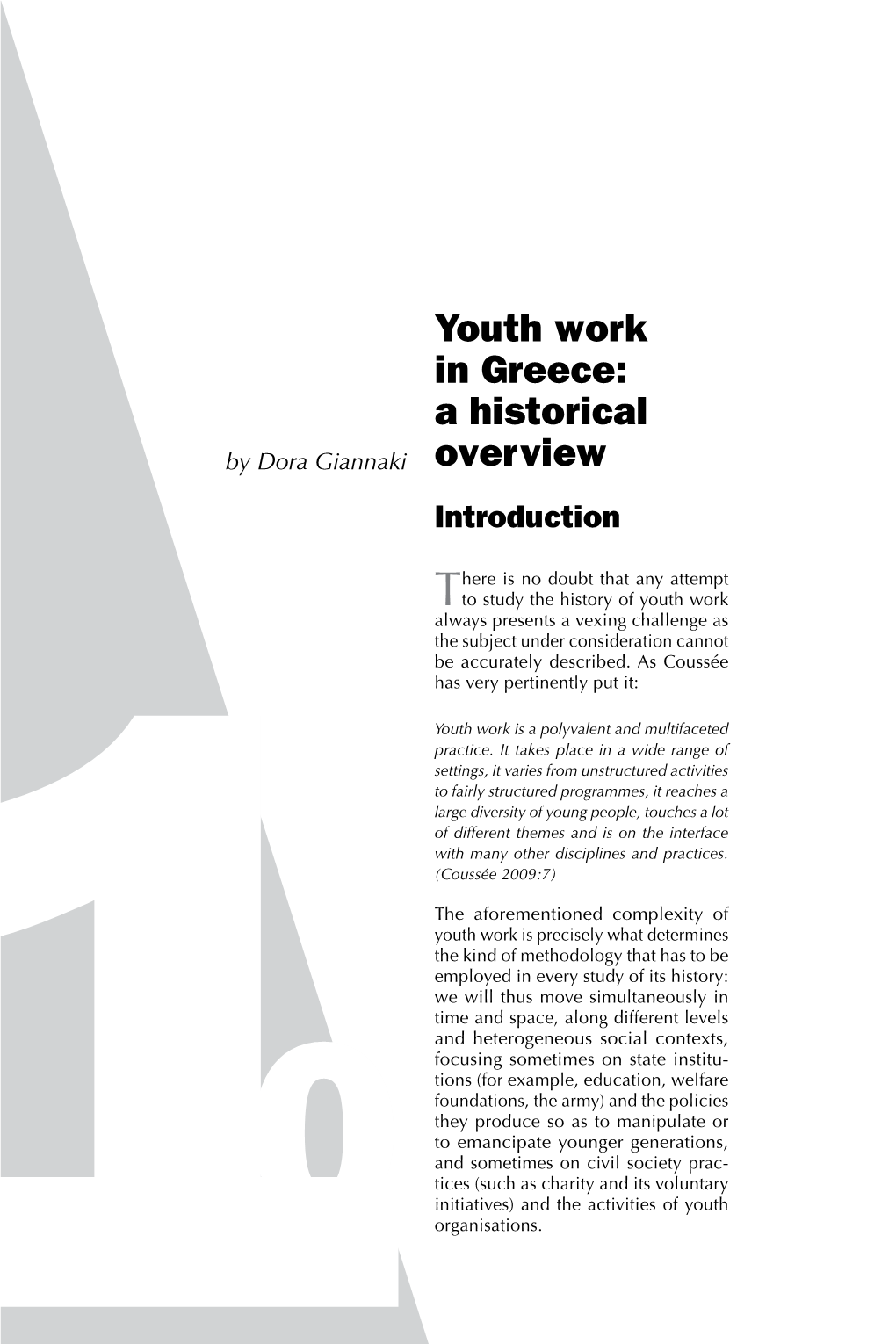 Youth Work in Greece: a Historical Overview 94