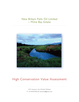 21022 MBE HCV Assessment Report 23Aug12.Docx NBPOL – Milne Bay Estate High Conservation Value Assessment | 3