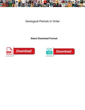 Geological Periods in Order