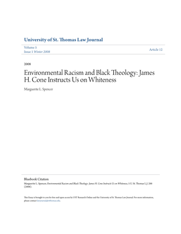 Environmental Racism and Black Theology: James H