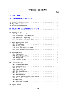 Lost Creek Watershed Analysis Table 18