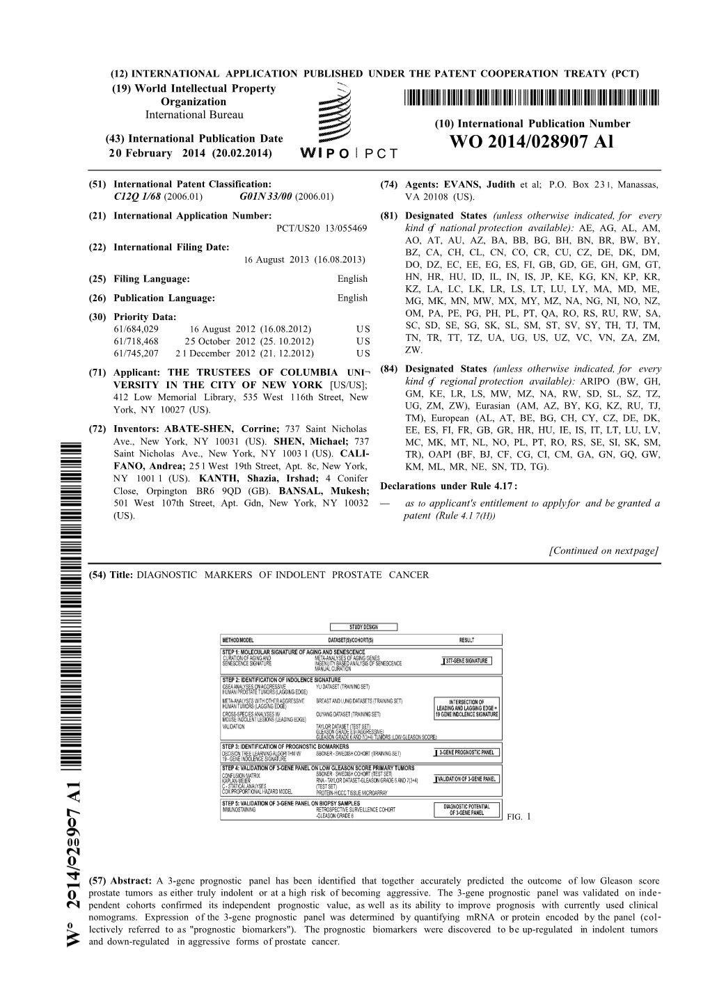 WO 2014/028907 Al 20 February 2014 (20.02.2014) P O P C T