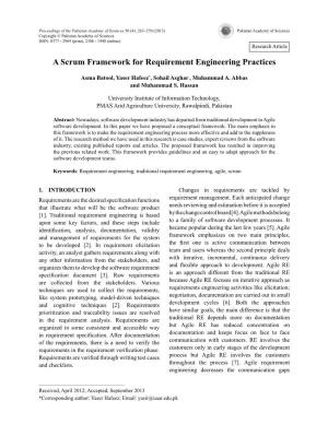 A Scrum Framework for Requirement Engineering Practices
