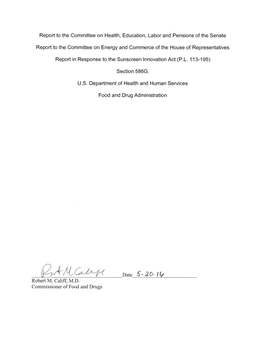 Report to Senate Health, Education, Labor and Pensions Committee