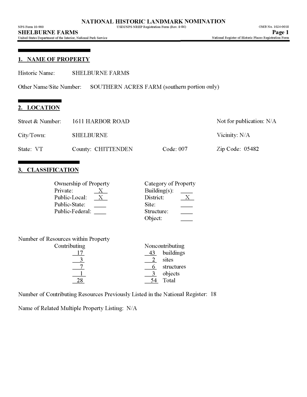 NATIONAL HISTORIC LANDMARK NOMINATION NFS Form 10-900 USDI/NPS NRHP Registration Form (Rev