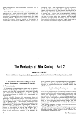 The Mechanics of Film Cooling-Part 2