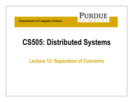 Separation of Concerns Outline