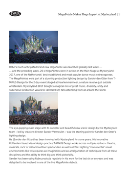 Megapointe Makes Mega Impact at Mysteryland | 1