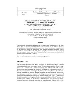 Characteristics of Soils and Plants on Two Selected Research Areas in the Smołdzi Ński Las District Within the Słowi Ński National Park