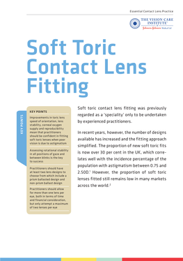 Soft Toric Contact Lens Fitting