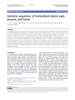 Genome Sequences of Horticultural Plants: Past, Present, and Future