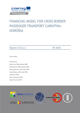 Financing Model for Cross Border Passenger Transport Between Carinthia (At) and Koroška (Slo)