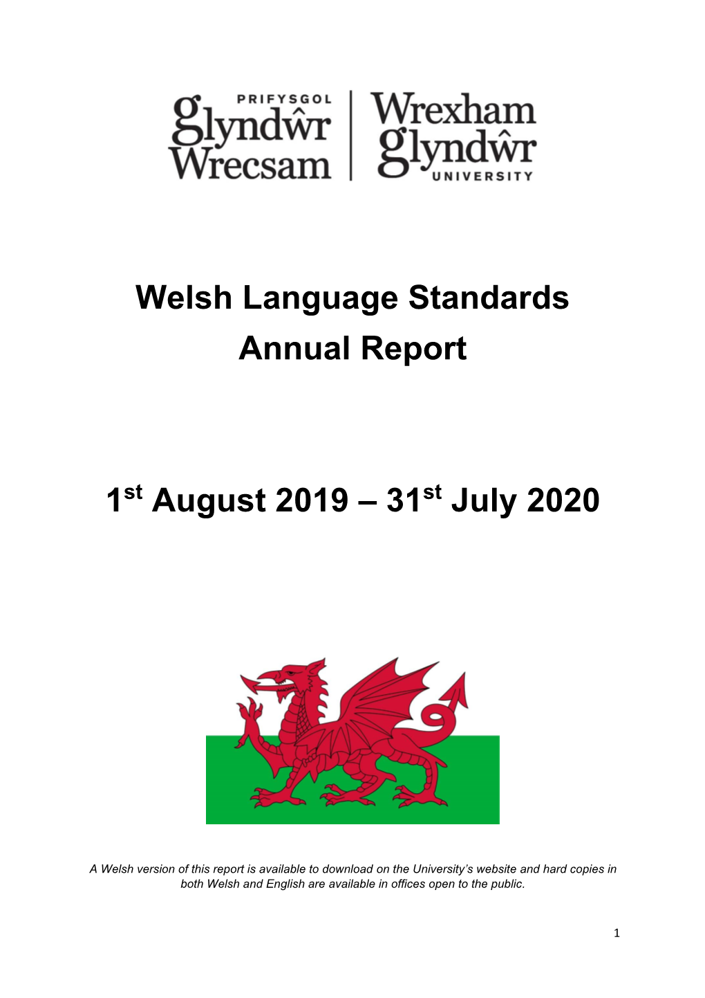 Welsh Language Standards Annual Report 1