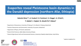 Evaporites Reveal Pleistocene Basin Dynamics in the Danakil Depression (Northern Afar, Ethiopia)