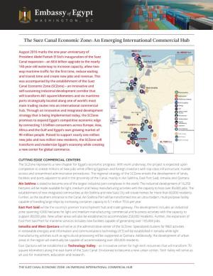The Suez Canal Economic Zone: an Emerging International Commercial Hub