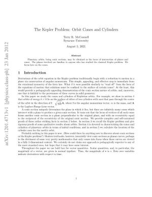 The Kepler Problem: Orbit Cones and Cylinders