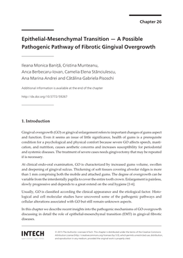 Epithelial-Mesenchymal Transition — a Possible Pathogenic Pathway of Fibrotic Gingival Overgrowth