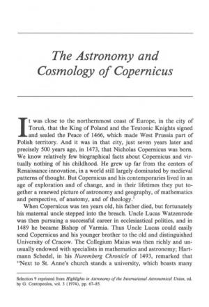 The Astronomy and Cosmology of Copernicus