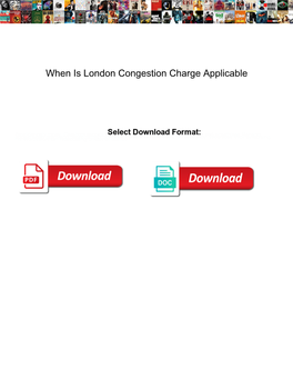 When Is London Congestion Charge Applicable