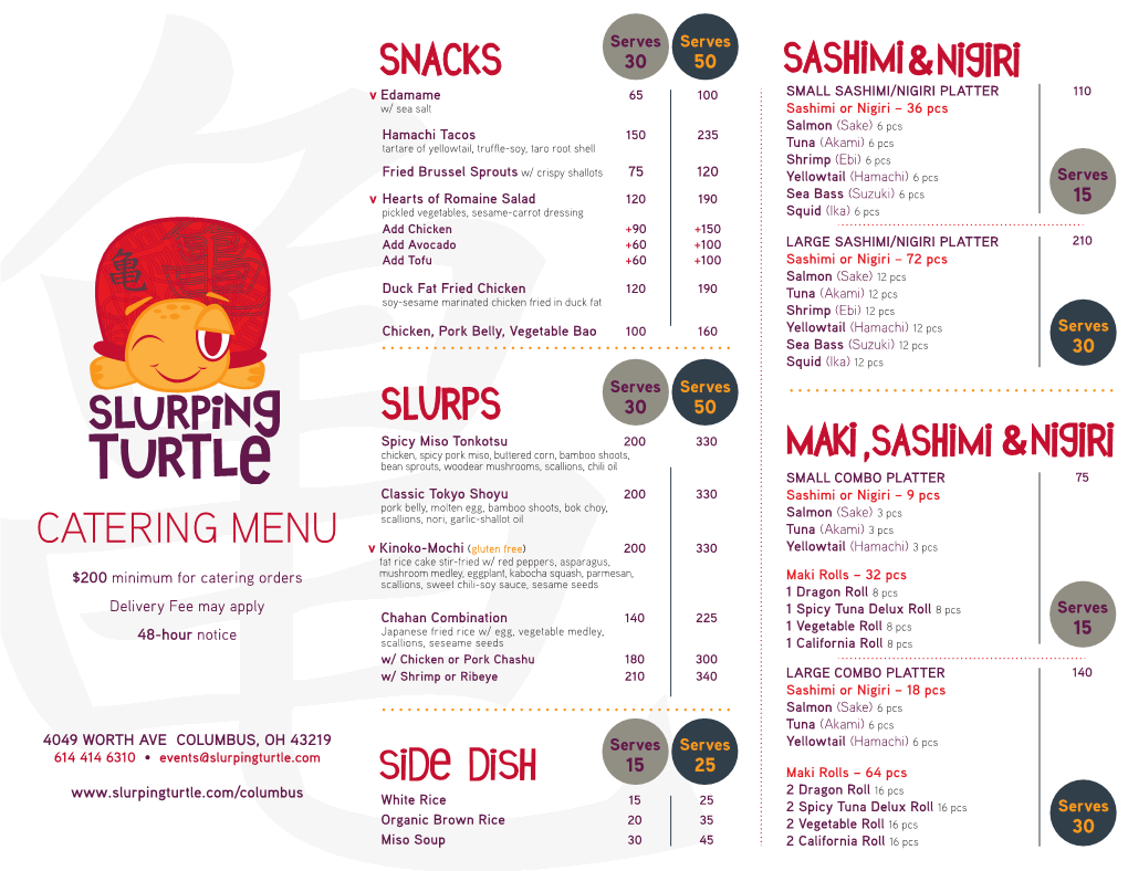 Catering Menu & &