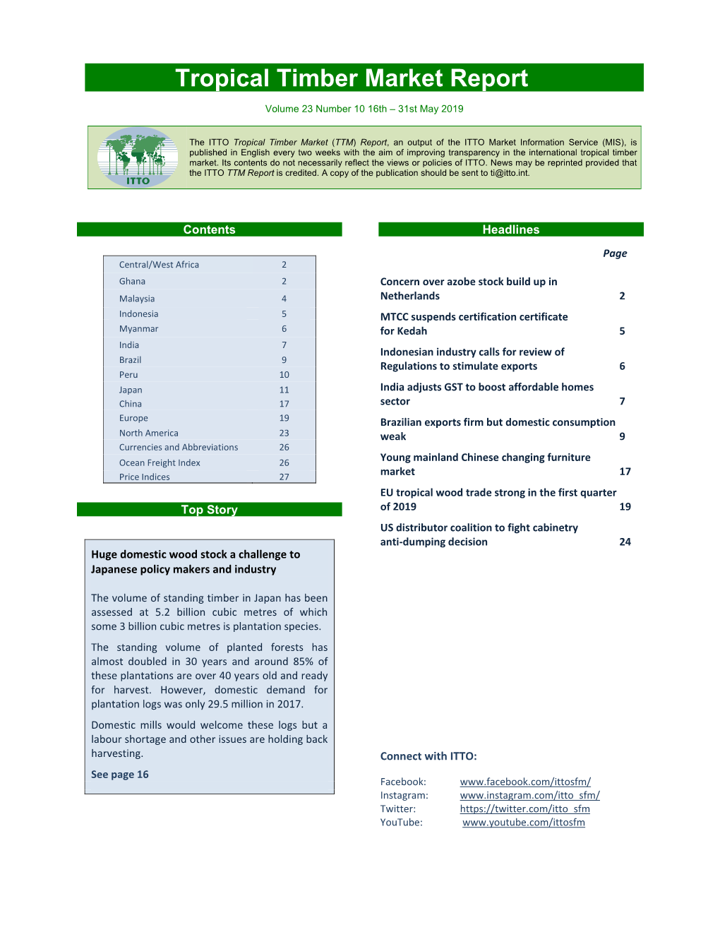 Tropical Timber Market Report