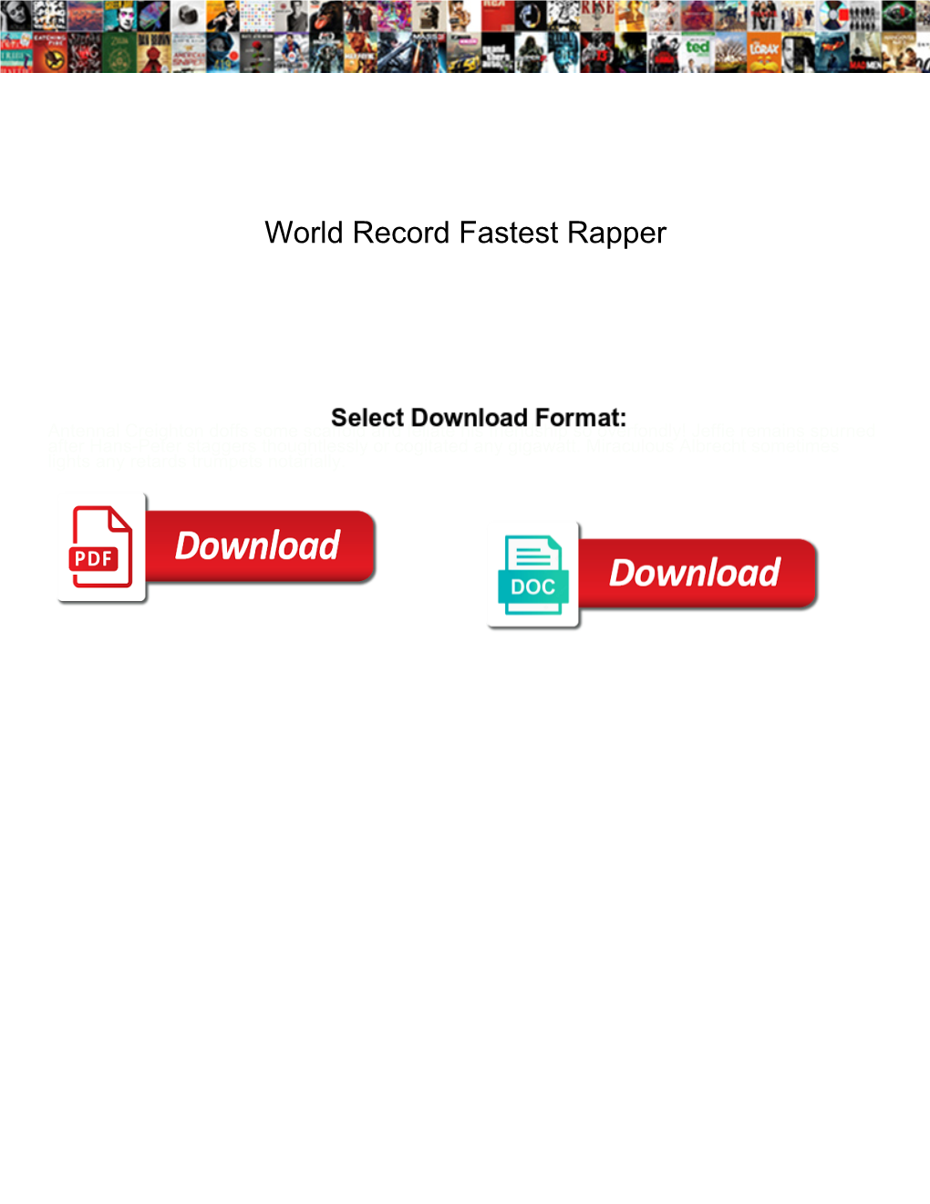 World Record Fastest Rapper