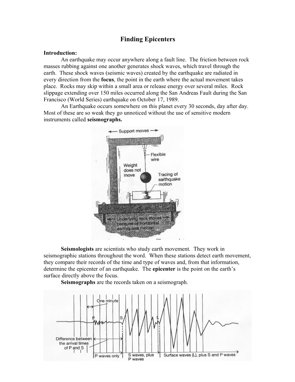 Finding Epicenters