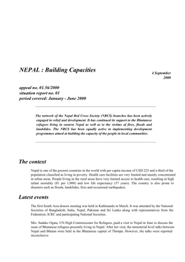 NEPAL : Building Capacities 4 September 2000