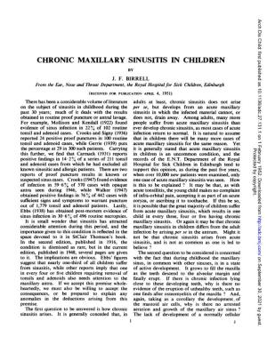 Chronic Maxillary Sinusitis in Children by J
