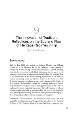 Reflections on the Ebb and Flow of Heritage Regimes in Fiji Guido Carlo Pigliasco