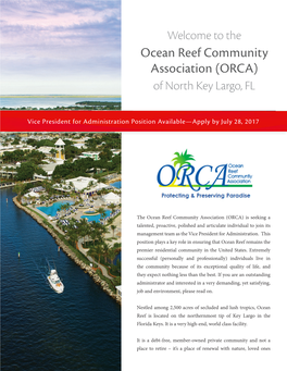 Ocean Reef Community Association (ORCA) of North Key Largo, FL