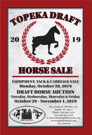 2019 Topeka Fall Draft Horse Sale Catalog