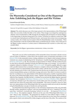 On Waxworks Considered As One of the Hyperreal Arts: Exhibiting Jack the Ripper and His Victims