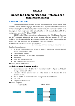 UNIT-V Embedded Communications Protocols and Internet of Things
