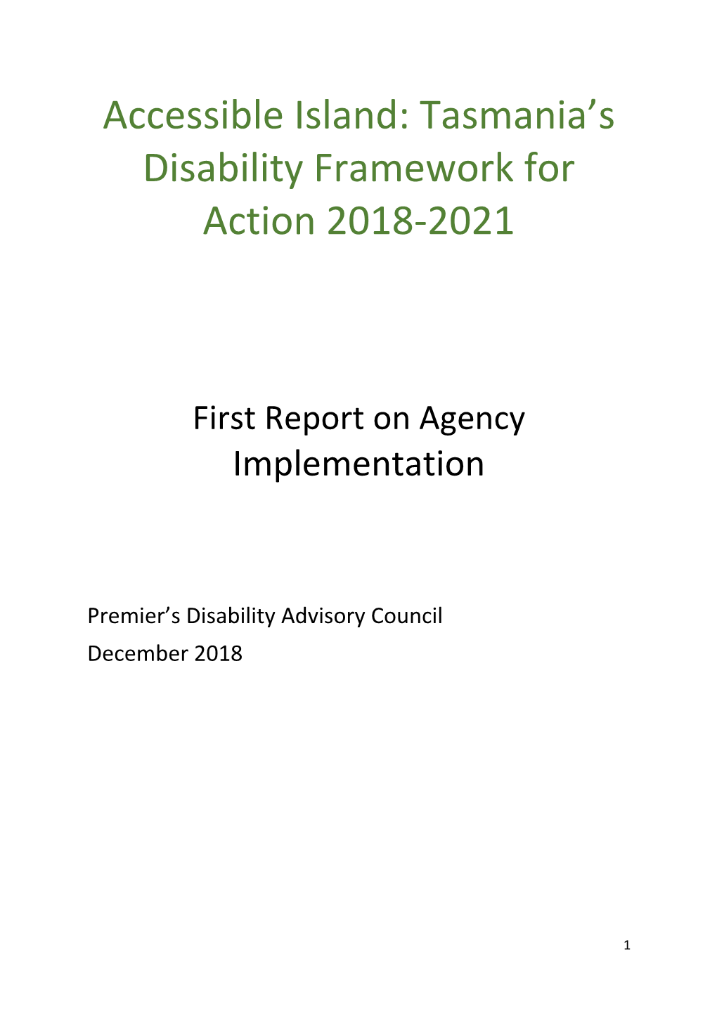 Accessible Island: Tasmania's Disability Framework for Action