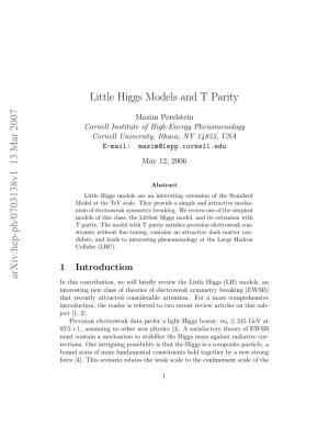 Little Higgs Models and T Parity