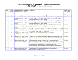 List of Polling Stations for 5 தம லி Assembly Segment Within the 1 தி