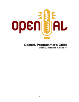 Openal Programmers Guide