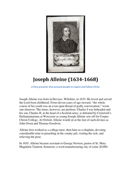 Joseph Alleine (1634-‐1668)