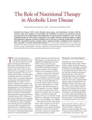 The Role of Nutritional Therapy in Alcoholic Liver Disease
