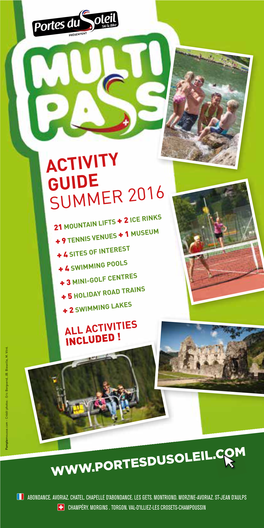 MULTIPASS-FLYER-105X210-UK.Indd 1 31/05/16 15:09 MULTI PASS ACTIVITY GUIDE Contents