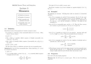 Lecture 3 Measures