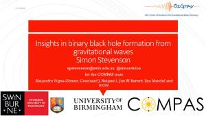 Insights in Binary Black Hole Formation from Gravitational Waves Simon Stevenson