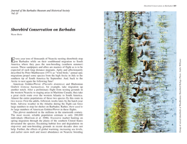 Shorebird Conservation on Barbados/ 285 Journal of the Barbados Museum and Historical Society Vol