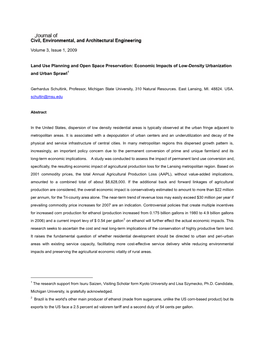 The Economic Impact of Farmland Loss: Implications of Low-Density