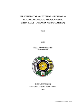 Studi Kasus : Lapangan Merdeka Medan)