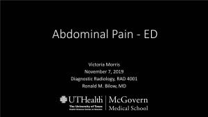 Abdominal Pain - ED