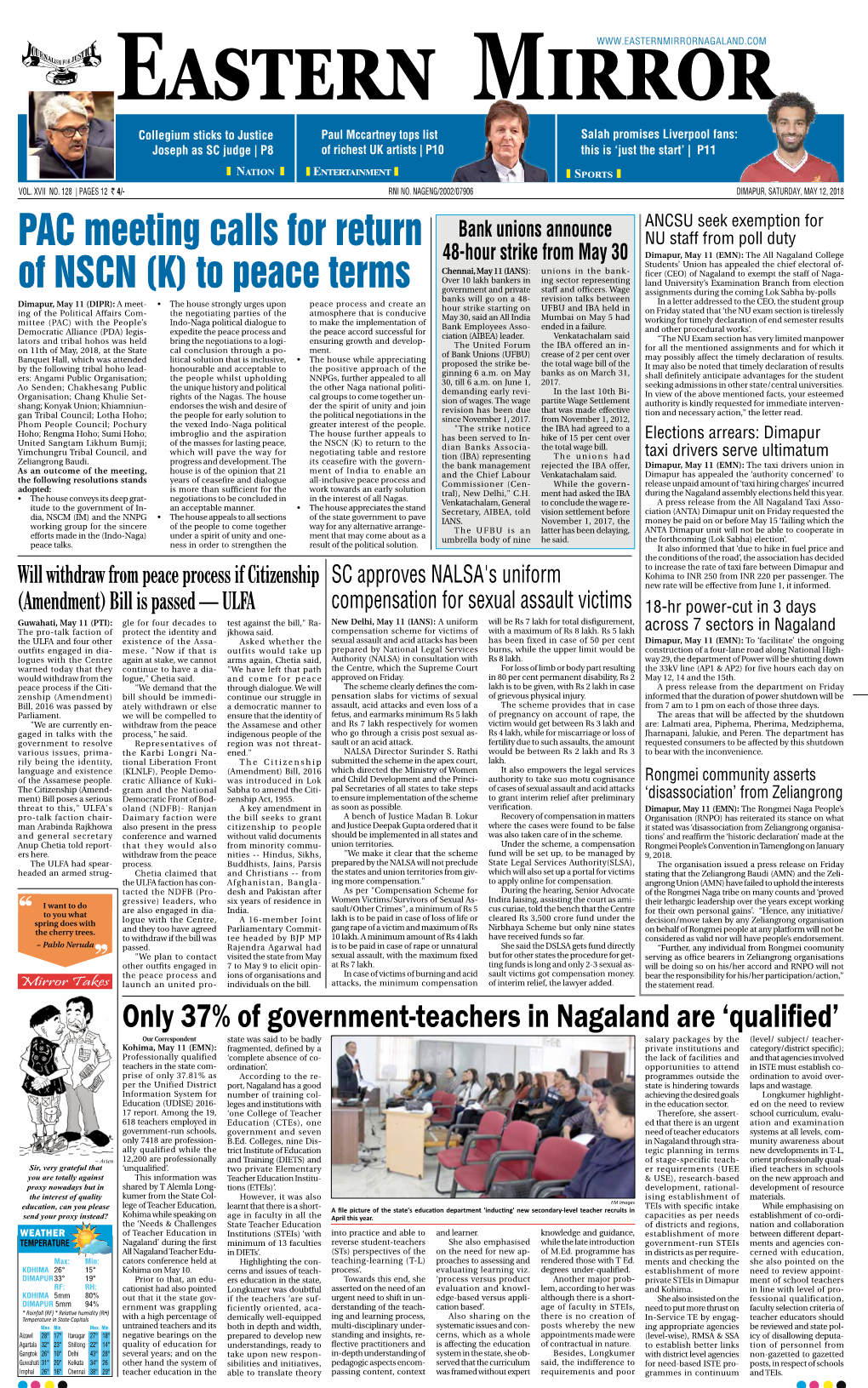 PAC Meeting Calls for Return of NSCN (K) to Peace