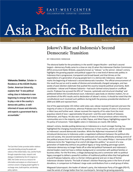 Jokowi's Rise and Indonesia's Second Democratic Transition